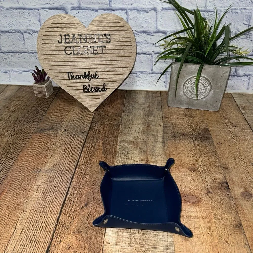 J. Crew‎ navy blue Wallet Leatherette Catchall tray